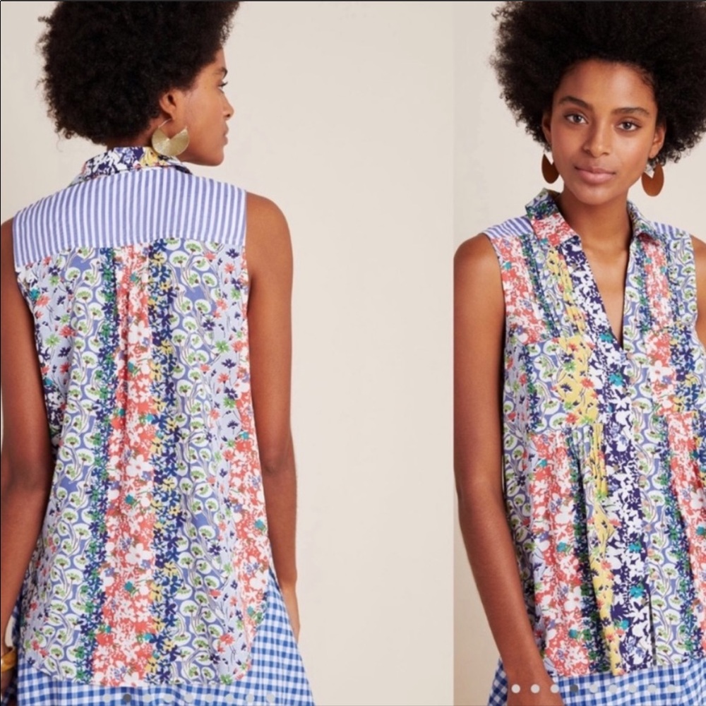 Maeve Anthropologie Whimsical Pintucked Blouse
